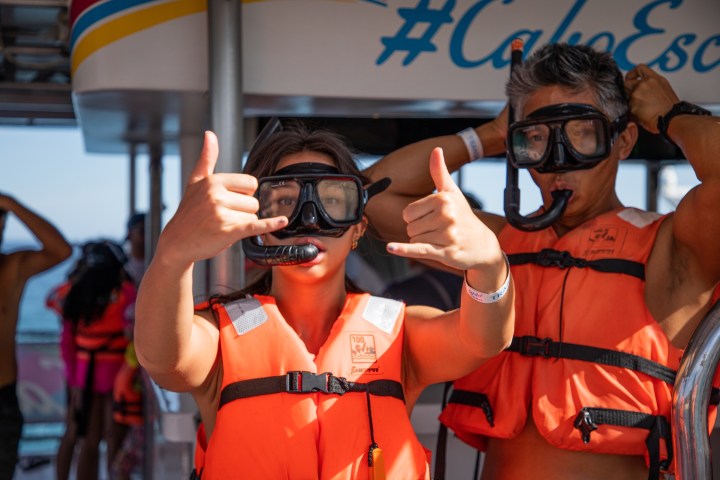 a man wearing goggles