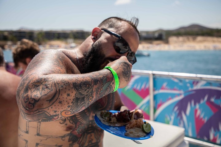 a man with a tattoo on his head